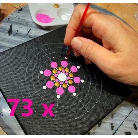 Mandala Dotting Stippen 73 delig | Sjablonen Hobby Volwassenen |Toolset | Dot Stip Painting | Schilderen | Verf